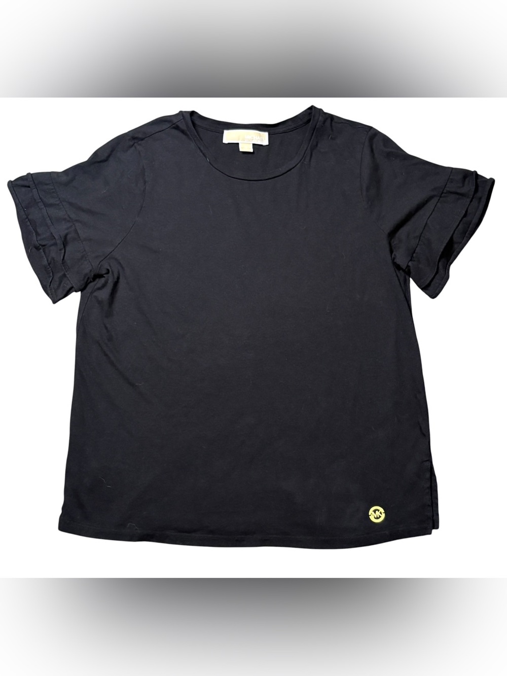 Michael Kors Black Gold MK Logo T-Shirt Women’s Medium